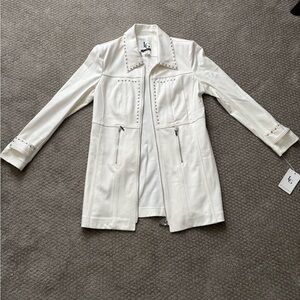 LG Women's Elegant White Suede Jacket